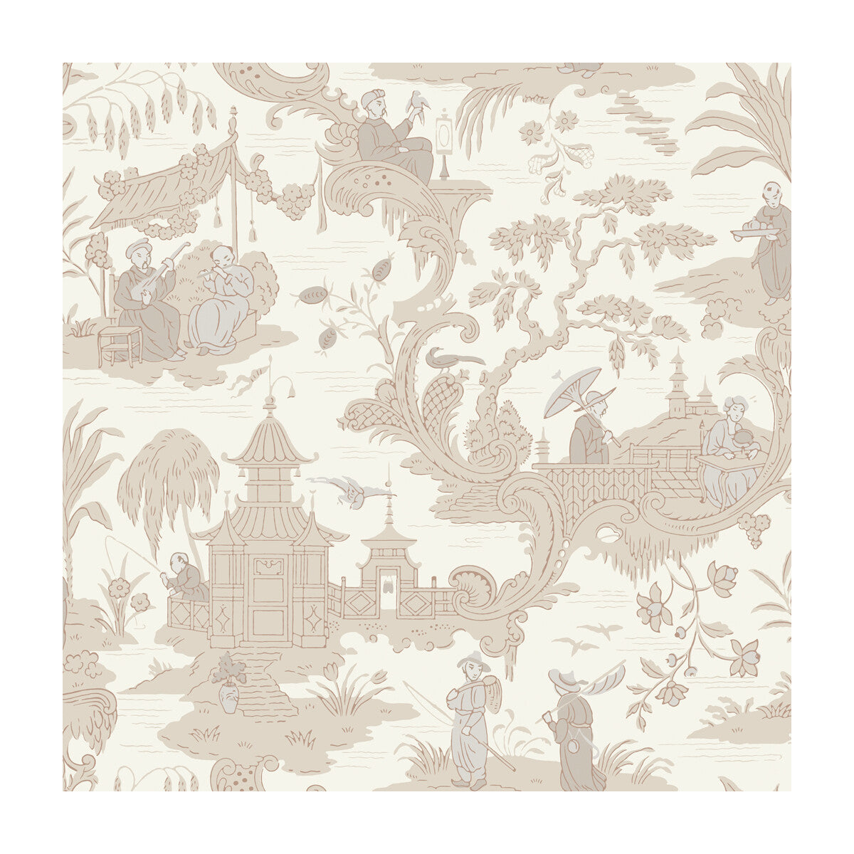 100/8039-CS CHINESE TOILE Neutral Cole & Son Wallpaper
