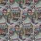 1011 Novelty Route 66 Aqua & Teal,Green Charlotte Fabrics