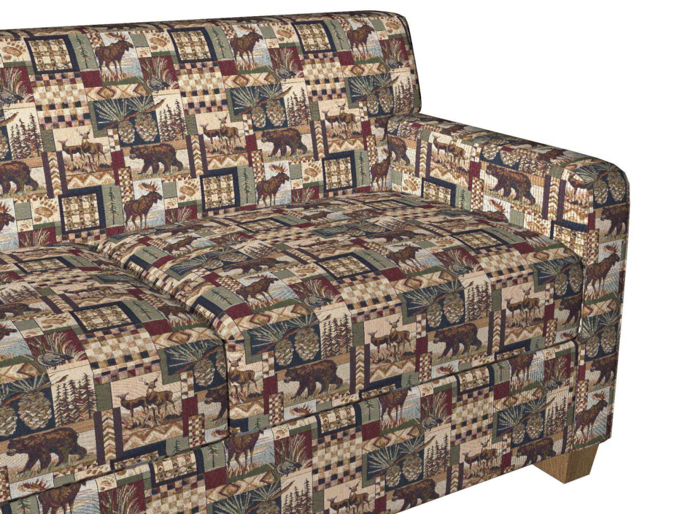 1014 Novelty Aspen Green,Red & Burgundy Charlotte Fabrics