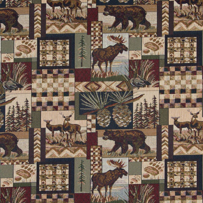 1014 Novelty Aspen Green,Red & Burgundy Charlotte Fabrics
