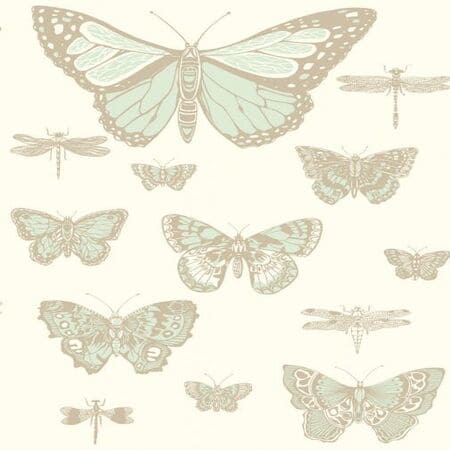 103/15065-CS BUTTERFLIES & DRAGONFLIES Duck Egg Ivory Cole & Son Wallpaper