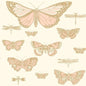 103/15066-CS BUTTERFLIES & DRAGONFLIES Pink On Ivory Cole & Son Wallpaper