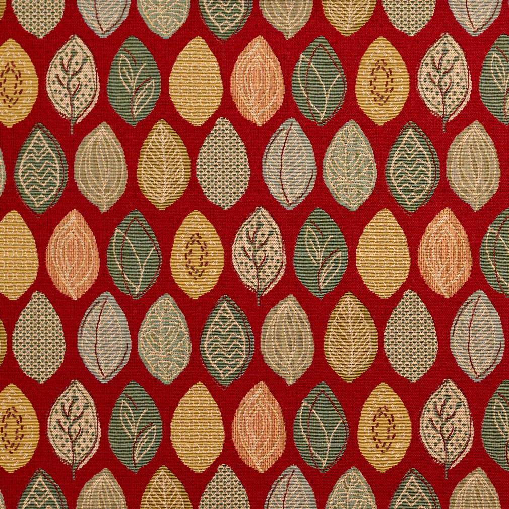 10640-01 Abstract & Geometric,Leaves nan Red & Burgundy Charlotte Select