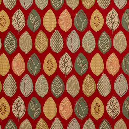 10640-01 Abstract & Geometric,Leaves nan Red & Burgundy Charlotte Select