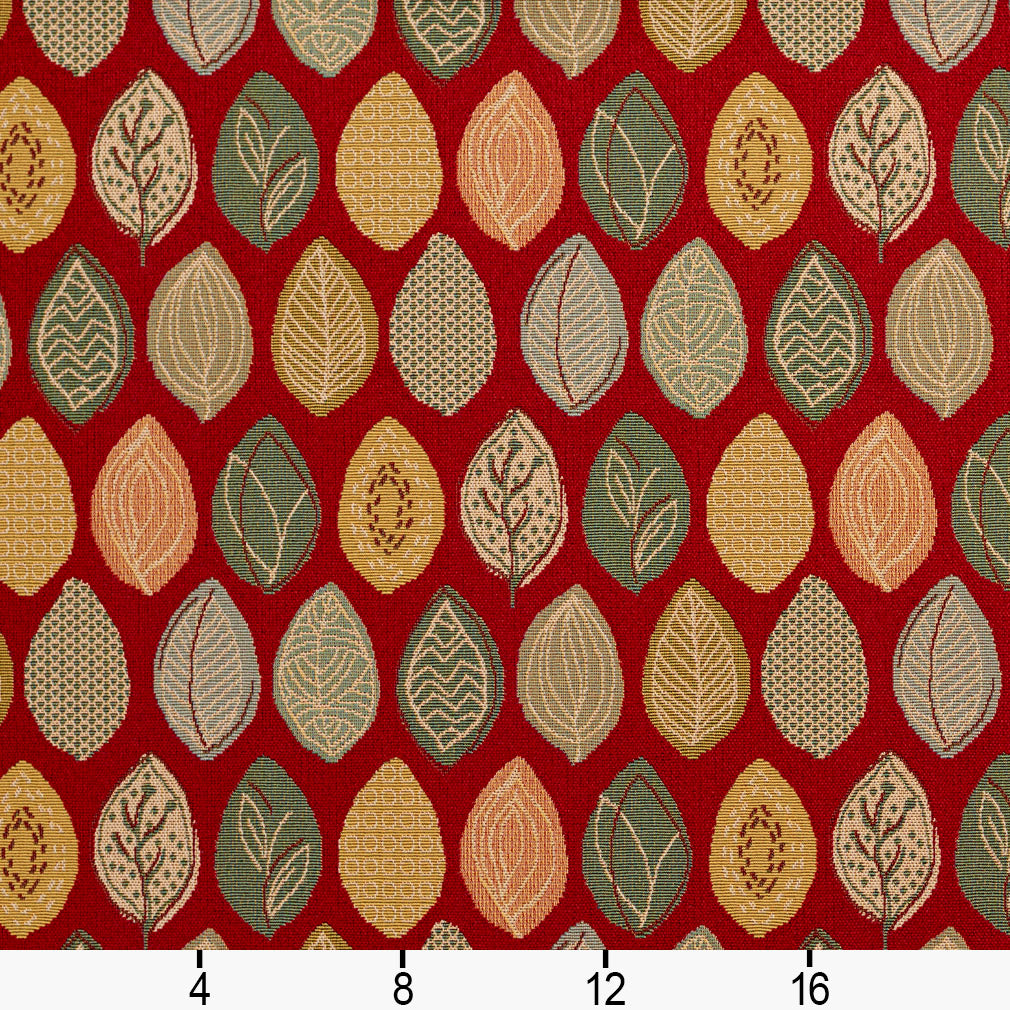 10640-01 Abstract & Geometric,Leaves nan Red & Burgundy Charlotte Select