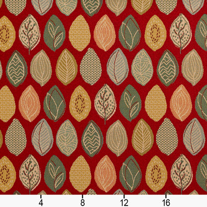 10640-01 Abstract & Geometric,Leaves nan Red & Burgundy Charlotte Select