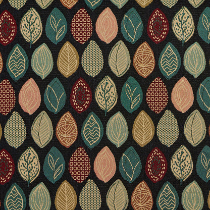 10640-02 Abstract & Geometric,Leaves nan Aqua & Teal,Black Charlotte Select