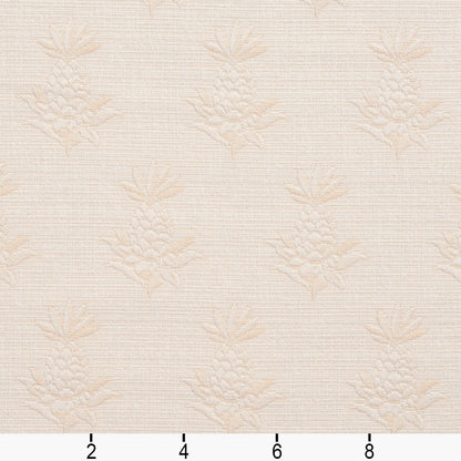 1076 Novelty,Tropical & Botanical Pineapple Grove White & Ivory Charlotte Fabrics
