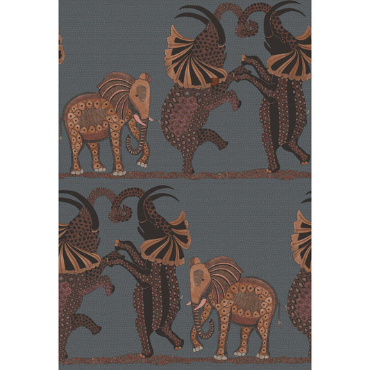 109/8040-CS SAFARI DANCE CHARCOAL & REDS COLE & SON Wallpaper