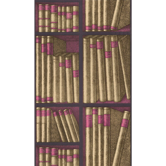 114/15031-CS EX LIBRIS GOLD/MAGENTA COLE & SON Wallpaper