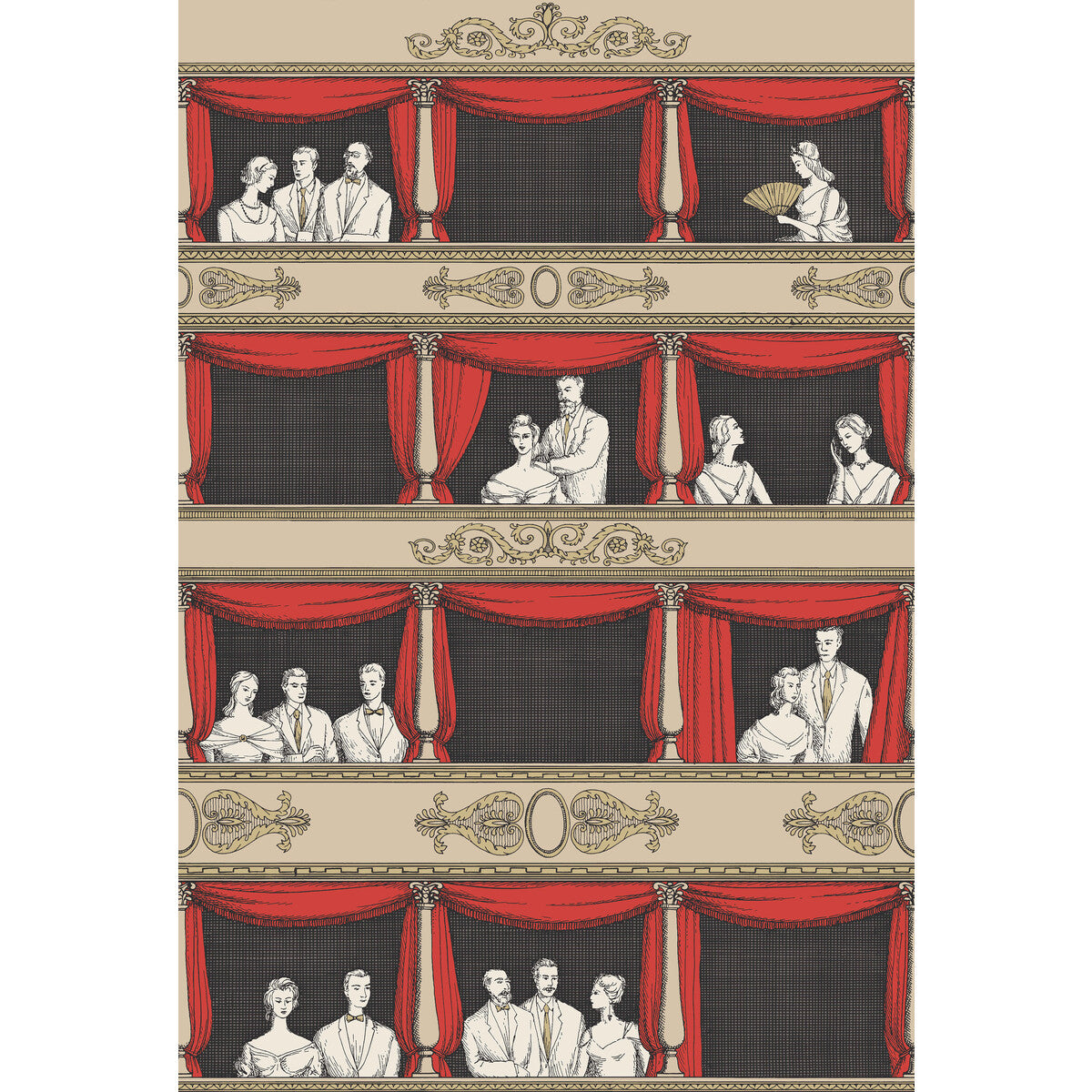 114/18037-CS TEATRO LINEN/ROUGE COLE & SON Wallpaper