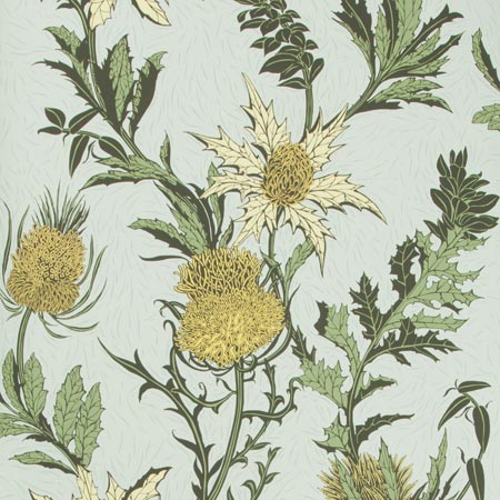 115/14042-CS THISTLE Lemon Olive Duck Egg Cole & Son Wallpaper