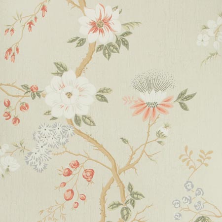 115/8024-CS CAMELLIA Coral Duck Egg Ednil Cole & Son Wallpaper