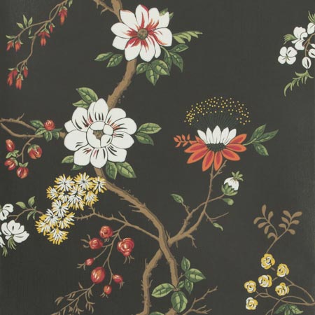 115/8026-CS CAMELLIA White Red Charcoal Cole & Son Wallpaper