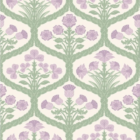 116/3012-CS Floral Kingdom Mulberry Olive Cole & Son Wallpaper