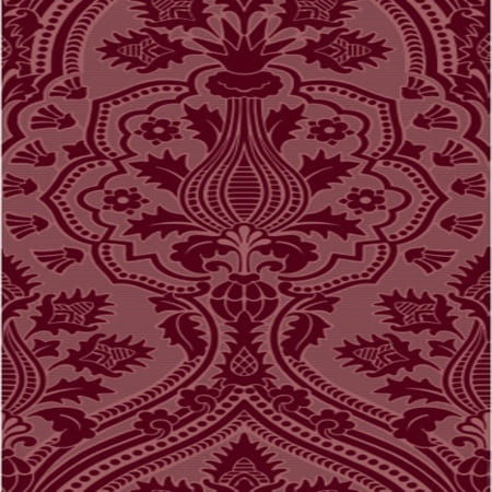 116/9034-CS Pugin Palace Flock Claret Cole & Son Wallpaper