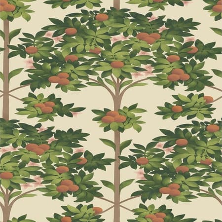 117/1001-CS Orange Blossom Orange & Spring Green Parch Cole & Son Wallpaper