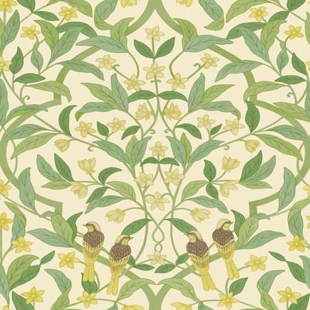 117/10031-CS Jasmine & Serin Symphony Chartreuse Green White Cole & Son Wallpaper