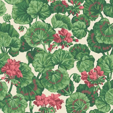 117/11034-CS Geranium Rose Forest Green On Parchment Cole & Son Wallpaper