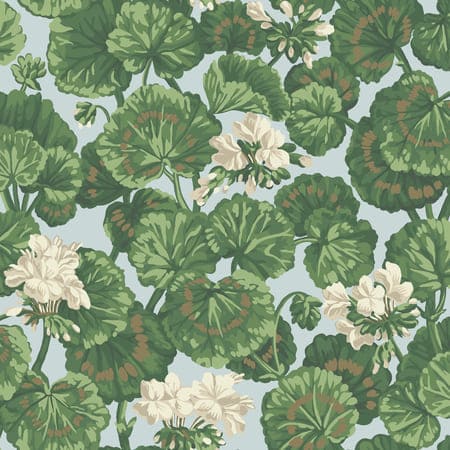 117/11035-CS Geranium White & Sage On Seafoam Cole & Son Wallpaper