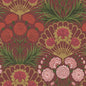 117/14046-CS Flamenco Fan Rose Brt Rouge M Gold Crimson Cole & Son Wallpaper