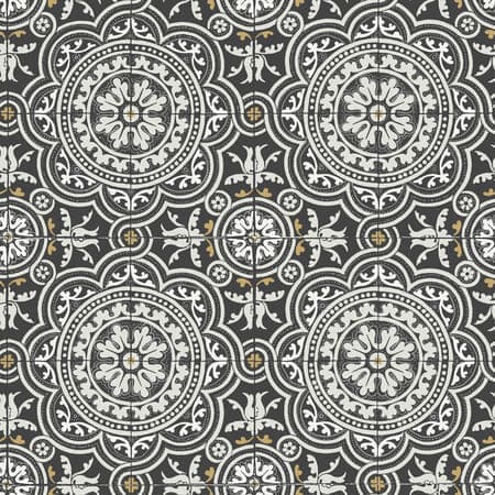 117/8022-CS Piccadilly Grey & Metallic Gold On Black Cole & Son Wallpaper