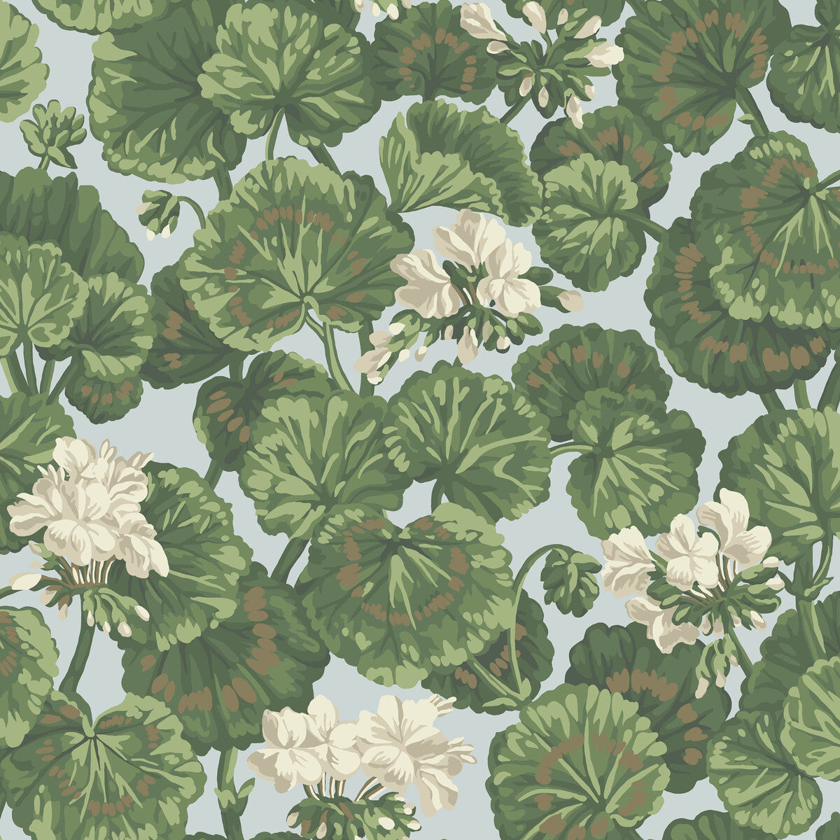 117/11035-CS Geranium White & Sage On Seafoam Cole & Son Wallpaper