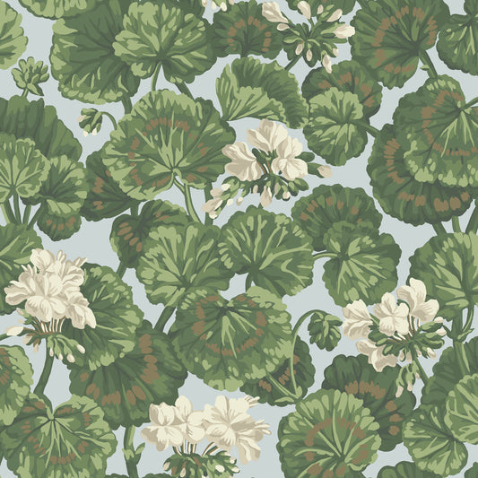 117/11035-CS Geranium White & Sage On Seafoam Cole & Son Wallpaper