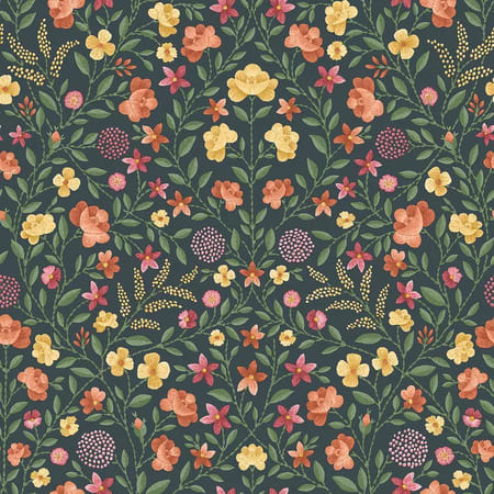 118/13031-CS COURT EMBROIDERY Marigold Tangerine Cole & Son Wallpaper