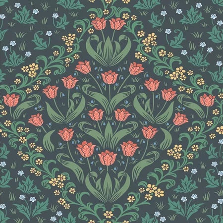 118/2002-CS TUDOR GARDEN Rouge Forest Green Cole & Son Wallpaper