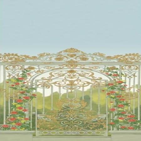 118/8017-CS TIJOU GATE Spring Green Cole & Son Wallpaper