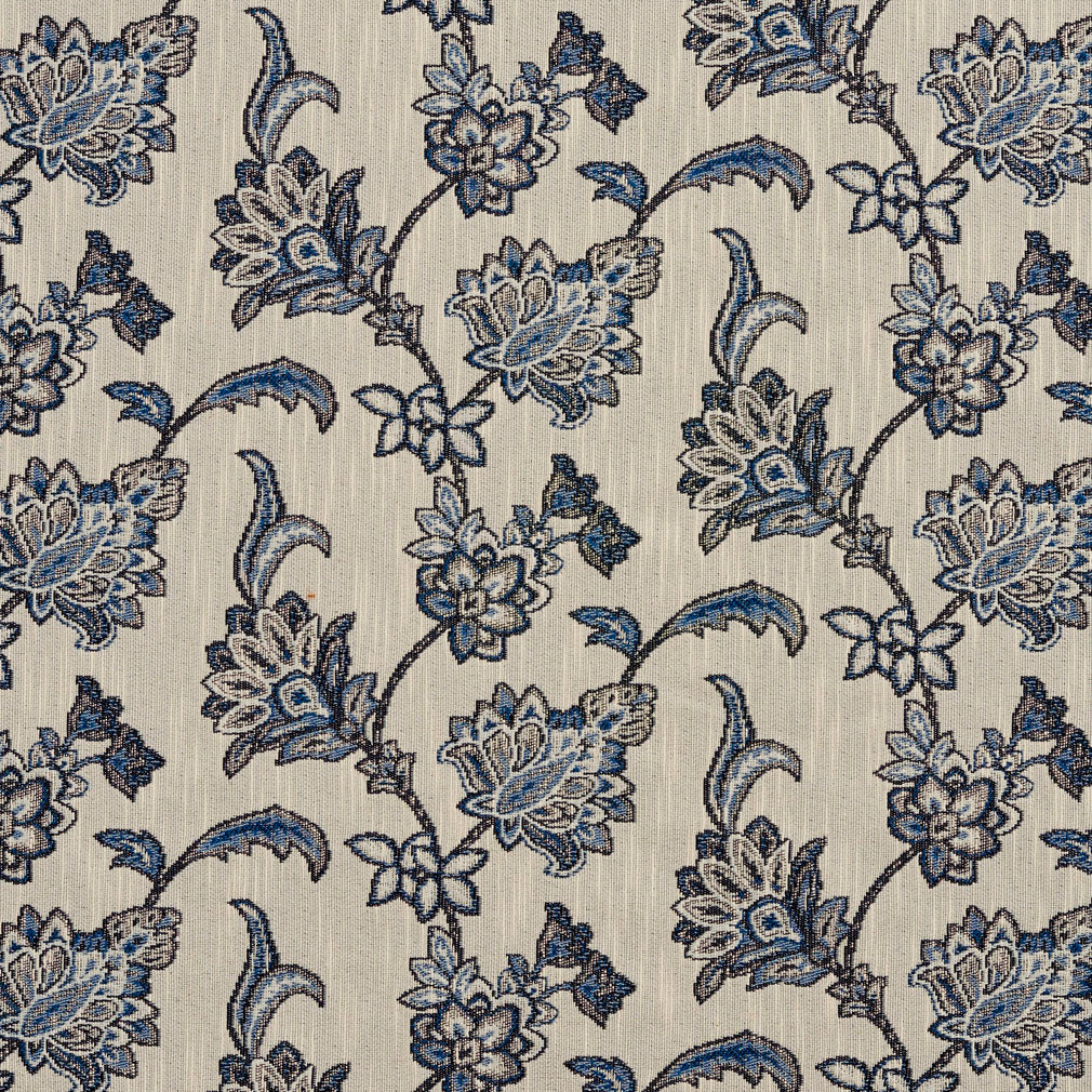 1191 Floral Persian Blue  Blue Charlotte Fabrics