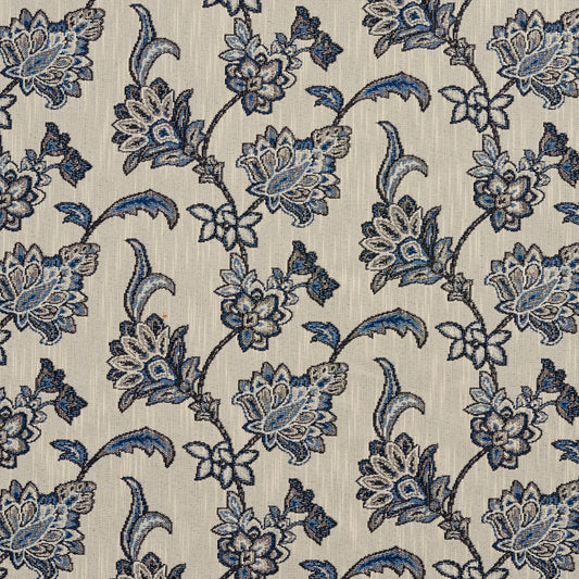 1191 Floral Persian Blue  Blue Charlotte Fabrics