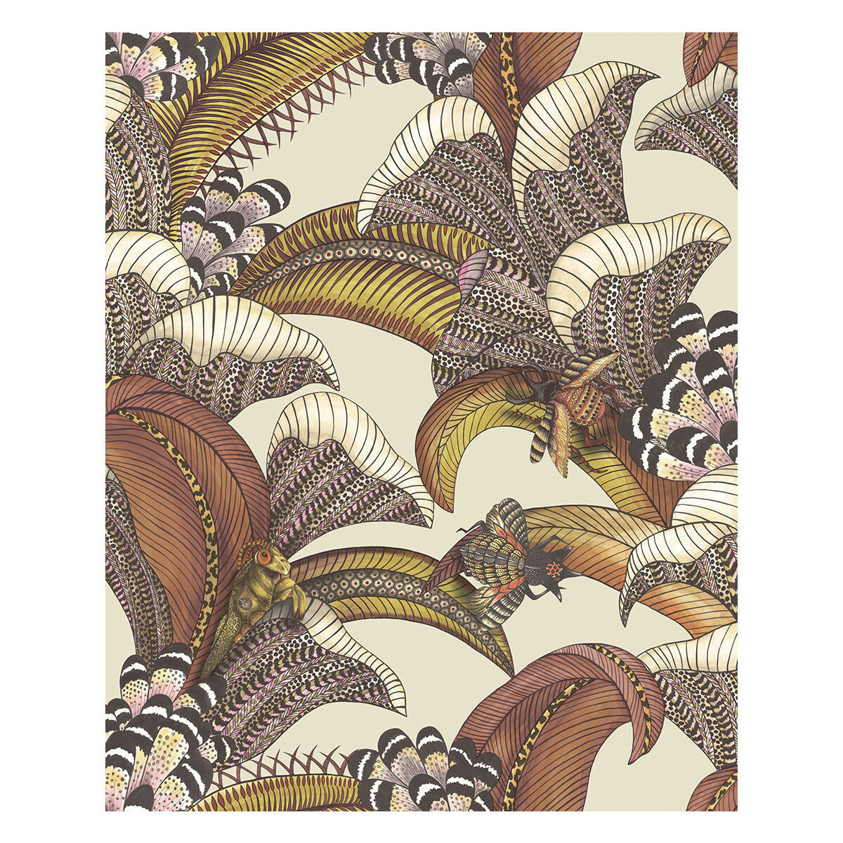 119/1004-CS HOOPOE LEAVES CRIMSON COLE & SON Wallpaper