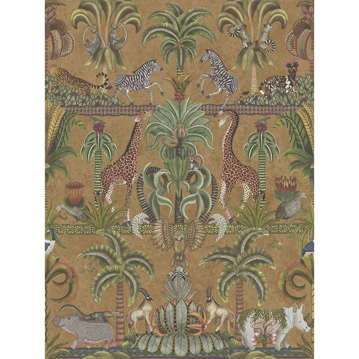 119/5025-CS AFRIKA KINGDOM OLGRN/SPGRN/MT BRONZ COLE & SON Wallpaper