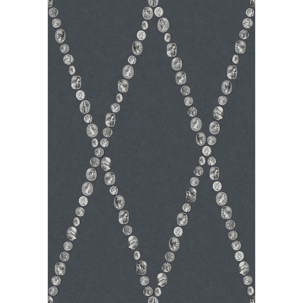 123/4017-CS CAMMEI SILVER ON INK COLE & SON Wallpaper