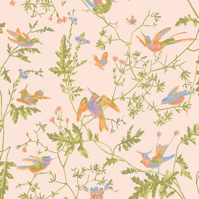 124/1002-CS HUMMINGBIRDS BLUSH/BLUE COLE & SON Wallpaper