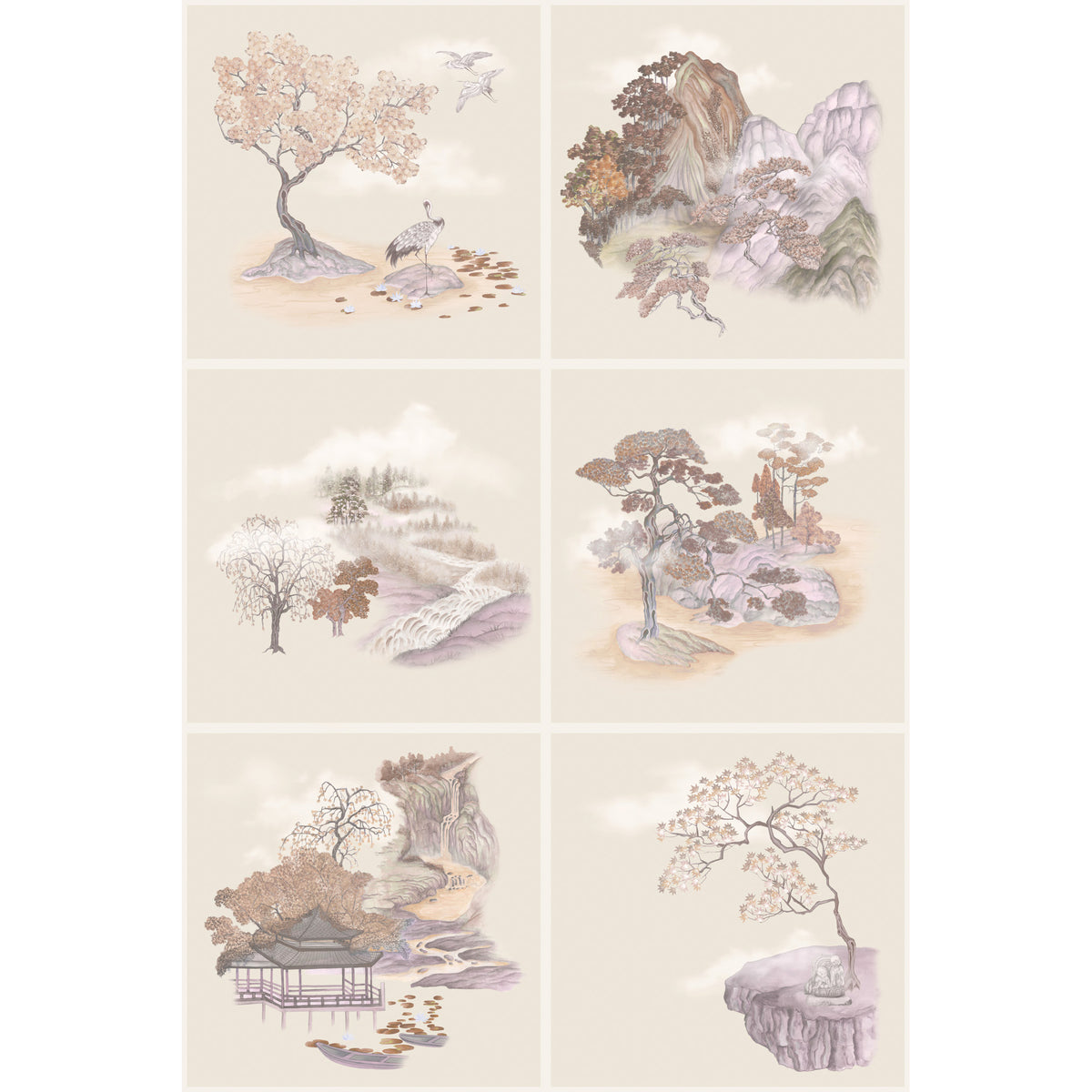 126/10037-CS COLE & SON TILE TOILE AUTUMNAL