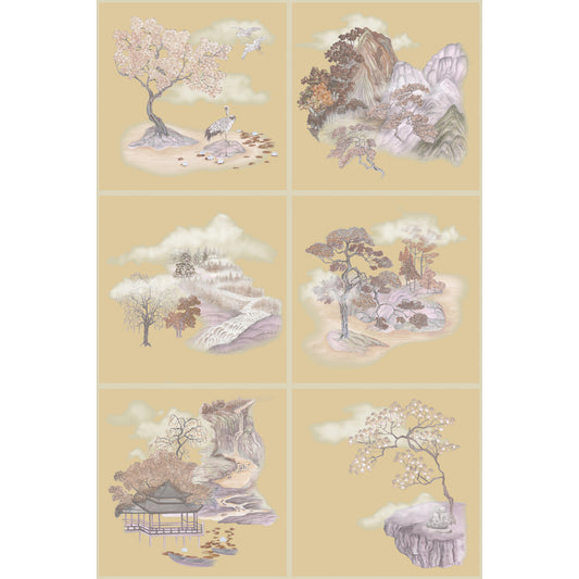 126/10038-CS COLE & SON TILE TOILE METALLIC GILDED AUTUMNAL