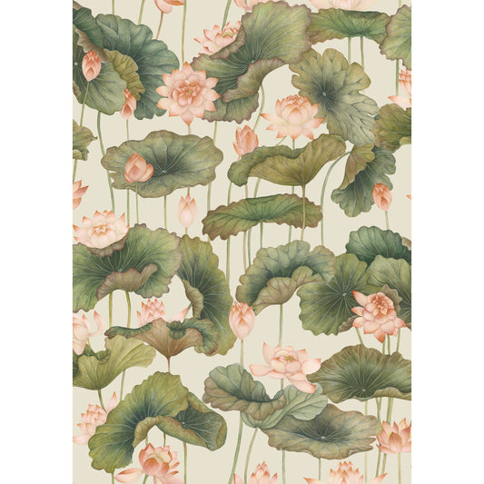 126/9032-CS COLE & SON LILY LOTUS ORANGE & OLIVE