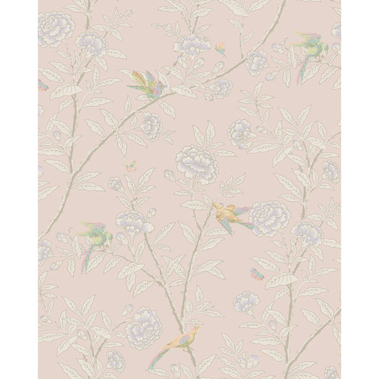 127/4020-CS COLE & SON ROSEBERRY WITH BIRDS PINK