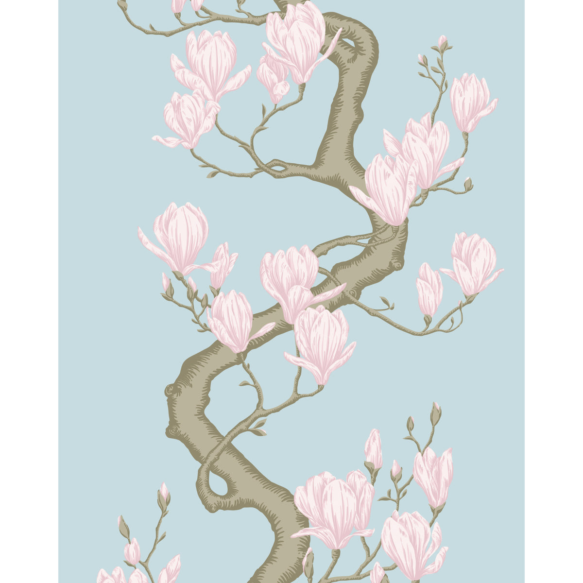 128/1004-CS COLE & SON MAGNOLIA TREE SKY BLUE