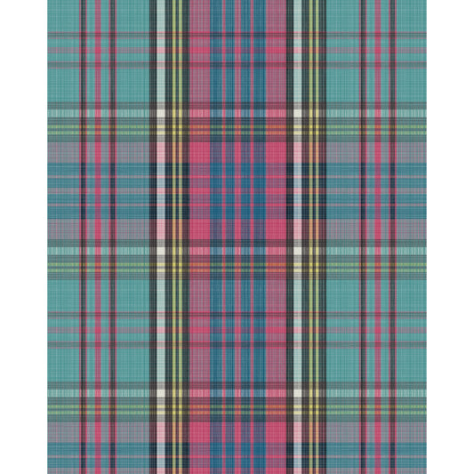 130/1001-CS COLE & SON MACANDREAS TARTAN CYAN