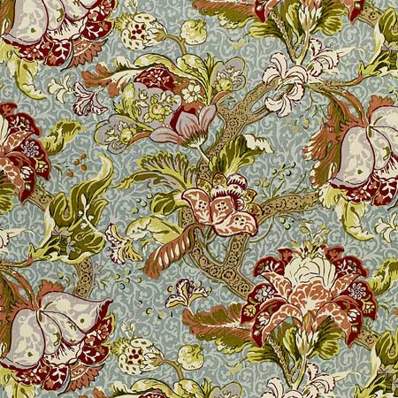 1319001 ARIELLA JACOBEAN Robin'S Egg Schumacher Fabric