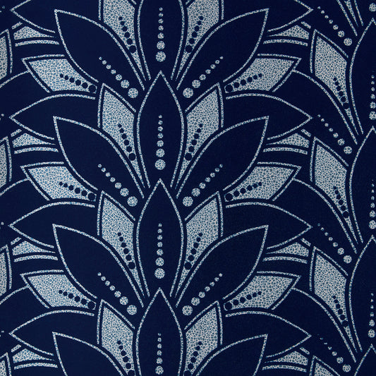 139FLOCK01 1838-Wallcoverings WALLPAPER - WP # 01 MIDNIGHT ELODIE