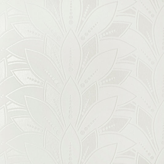 139FLOCK02 1838-Wallcoverings WALLPAPER - WP # 02 IVORY ELODIE