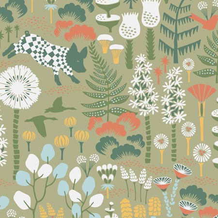 1451 HOPPMOSSE Sage Schumacher Wallpaper