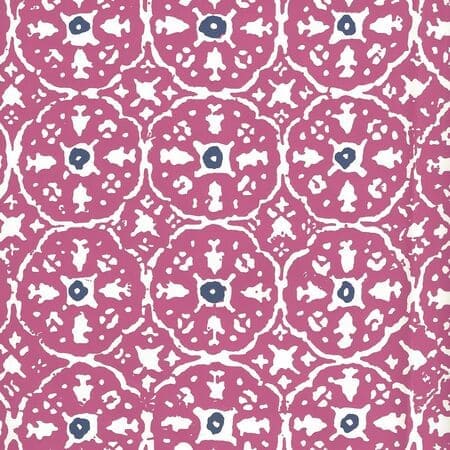 149-34WP NITIK II Magenta Navy On Almost White Quadrille Wallpaper