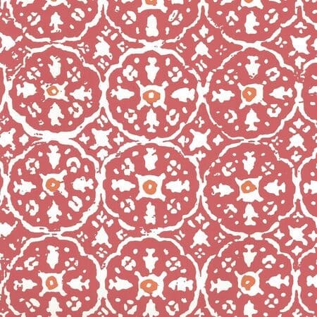 149-52WP NITIK II New Shrimp Orange On Almost White Quadrille Wallpaper