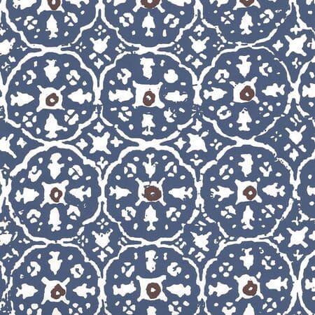 149-57WP NITIK II Navy Brown On Almost White Quadrille Wallpaper